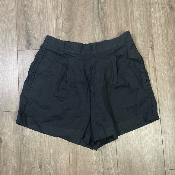 Madewell Clean Pull On 100% Linen High Rise Trendy Shorts US Women's M New - Picture 3 of 7